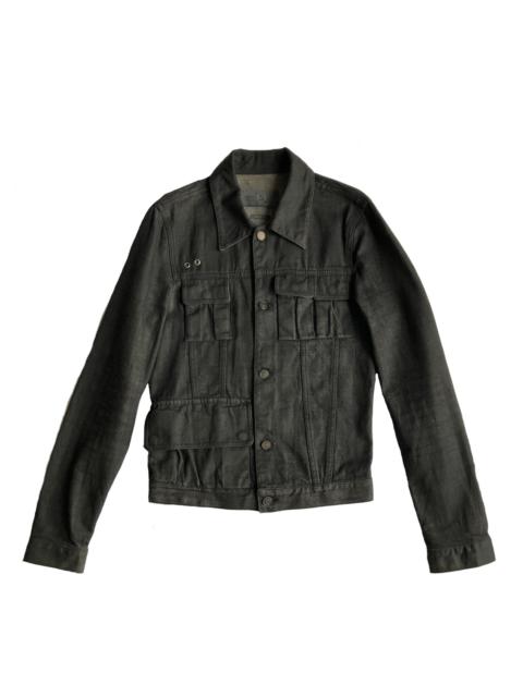 Alexander McQueen Alexander Mcqueen Black Waxed Cargo Pocket Trucker Jacket