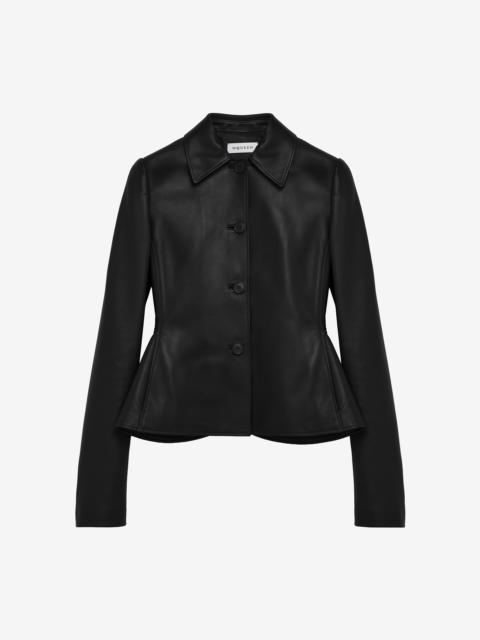 Alexander McQueen Leather Peplum Jacket