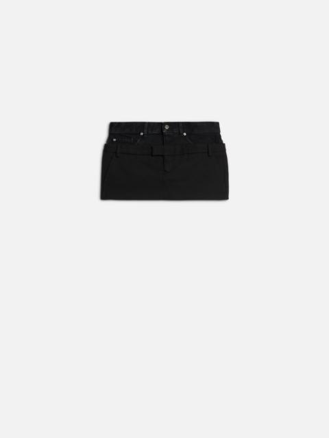 7 For All Mankind Double Waist Skirt in Black