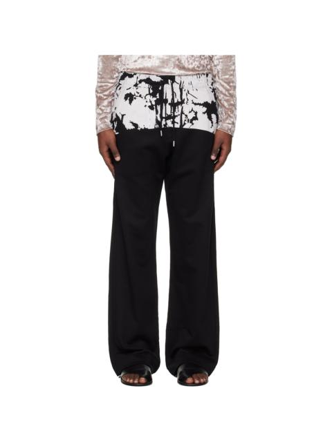 Dries Van Noten Black Printed Sweatpants