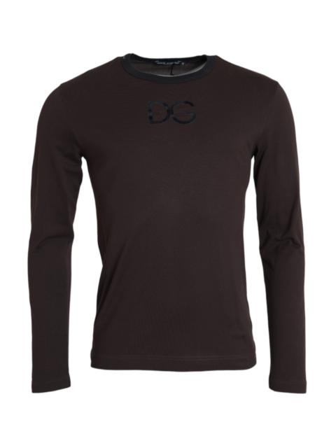 Dolce & Gabbana Brown DG Logo Crewneck Pullover Sweater