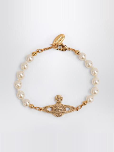Vivienne Westwood Mini Bas Relief Pearl Bracelet Gold