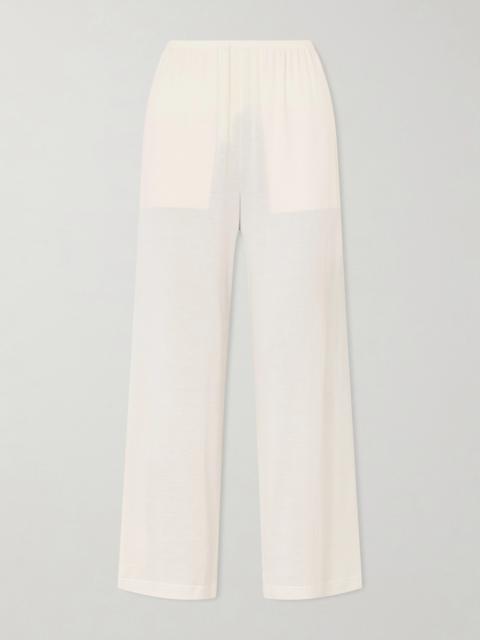 TOTEME Cotton And Silk-blend Straight-leg Pants