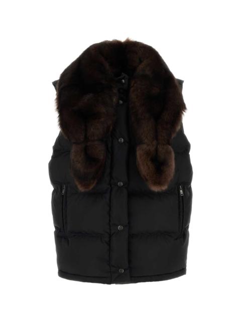 Prada Black Re-nylon Sleeveless Down Jacket