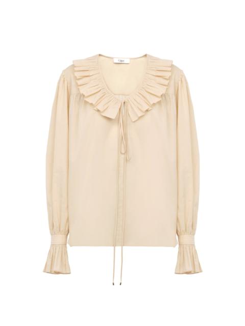 Chloé GATHERED RUFFLE TOP IN COTTON VOILE
