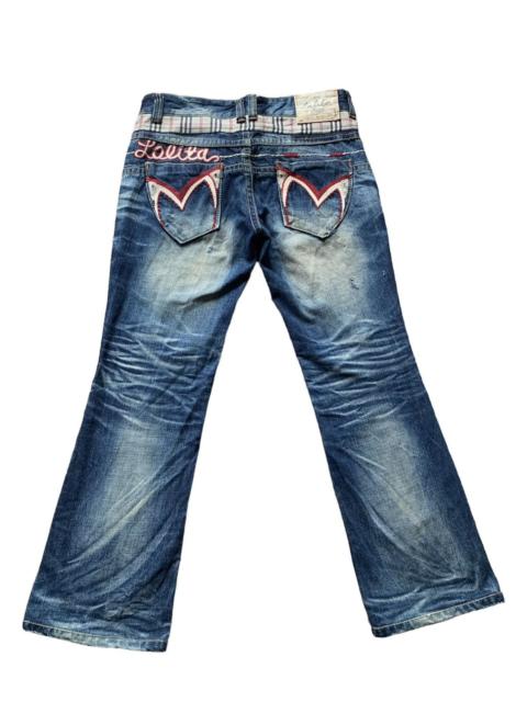 Other Designers Japanese Brand - FLARE LOLITA EMBROIDERY LOW RISE JEANS