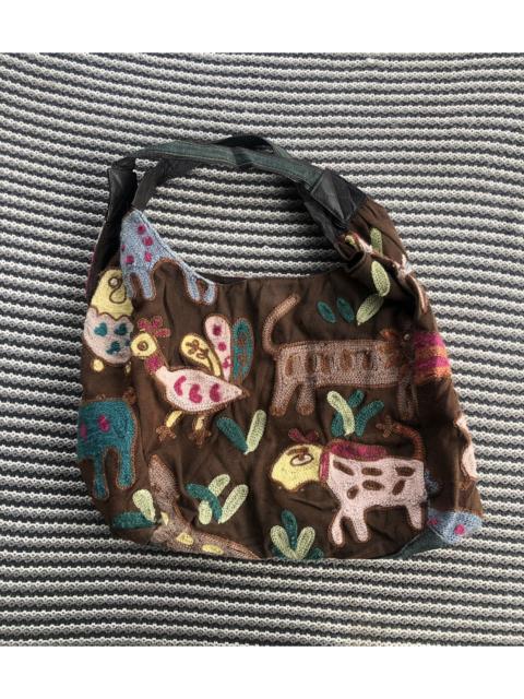 Other Designers Japanese Brand - Durable Multicolor Animal Doodle Tote Bag