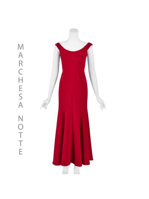 Marchesa Vintage Red Fit & Flare Maxi Gown 