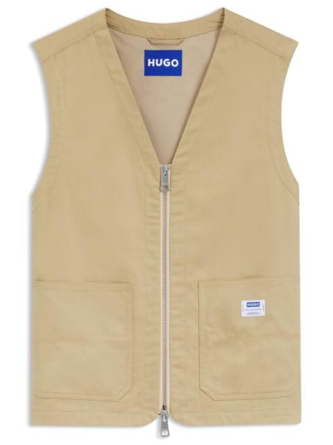 HUGO RELAXED-FIT GILET IN MERCERIZED COTTON