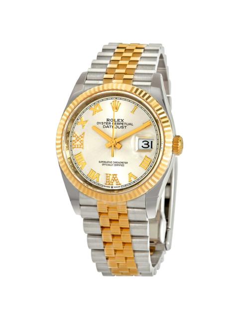 ROLEX Rolex Datejust 36 Silver Diamond Dial Men's Stainless Steel and 18kt Yellow Gold Rolex Jubilee Watch