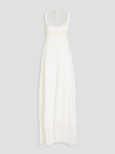 SIMKHAI Darina tulle and satin-trimmed jersey gown