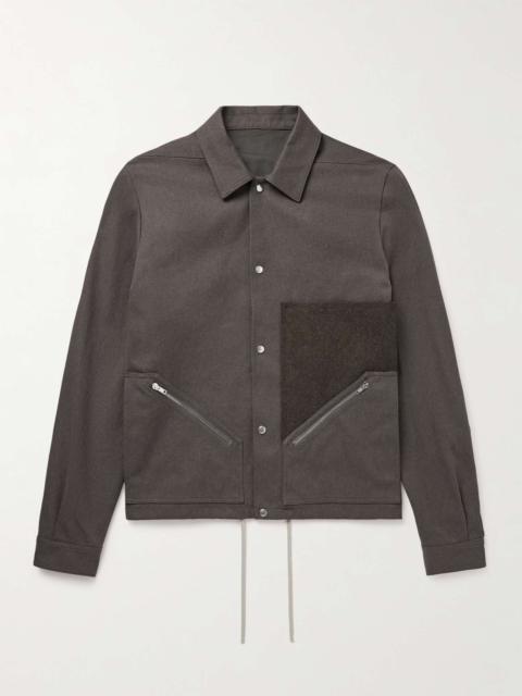 Felt and Rubber-Trimmed Cotton-Drill Overshirt