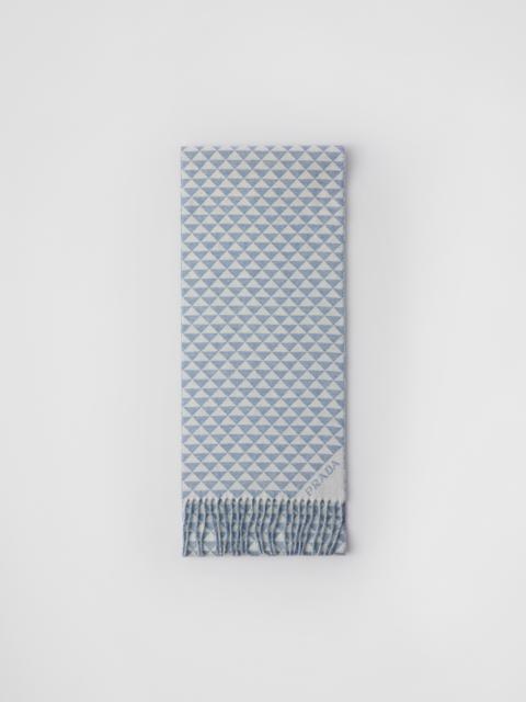 Prada Symbole double wool and cashmere scarf