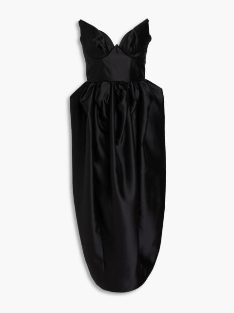 Zimmermann Strapless silk and wool-blend twill midi dress