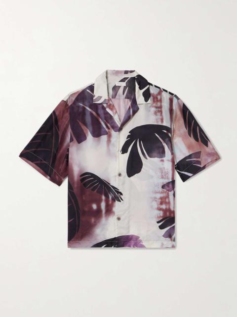 Dries Van Noten Camp-Collar Printed Silk-Satin Shirt