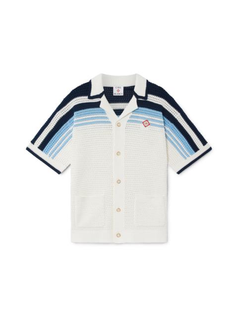 CASABLANCA Tennis Cotton Crochet Short Sleeve Shirt
