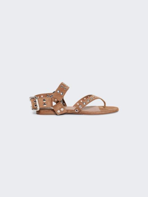 Alaïa Flat Thong Sandals Terre D'ombre