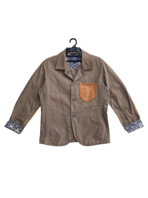 Other Designers Japanese Brand - Rare japanese traditional workwear leather part jacket