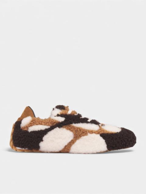 Bottega Veneta Brown Patchwork Shearling Sneakers