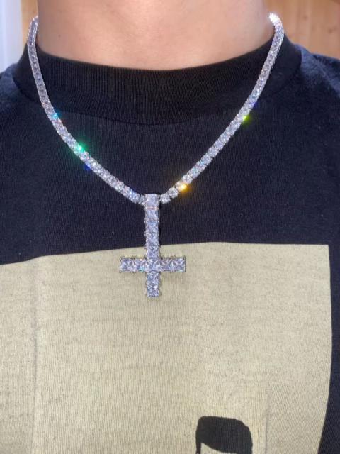 Other - 45 Cm Upside-down cross , shut 'em up necklace