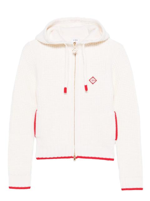 CASABLANCA waffle zip-up hoodie
