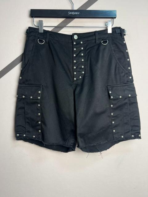 SAINT LAURENT Saint Laurent SLP 2016 Spring/Summer Double-Button Belt Studded Denim Shorts