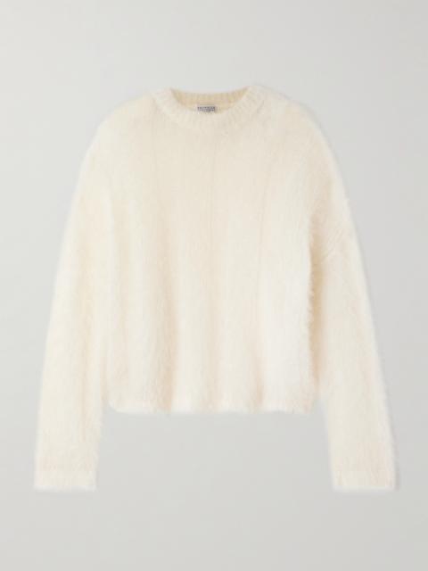 Brunello Cucinelli Open-knit Mohair And Silk-blend Sweater