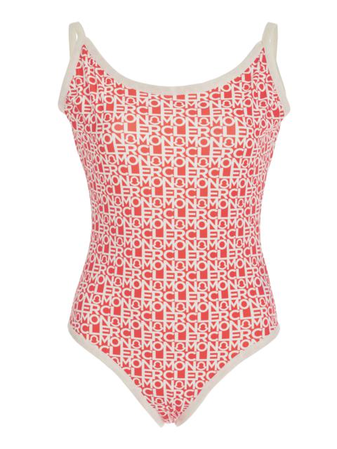 Moncler Logo One-Piece Swimsuit orange