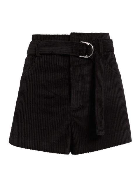 Other Designers Simply belted cotton-blend corduroy shorts
