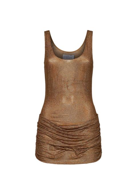 GIUSEPPE DI MORABITO Giuseppe Di Morabito Women Gold Crystal-Embellished Tulle Draped Mini Dress