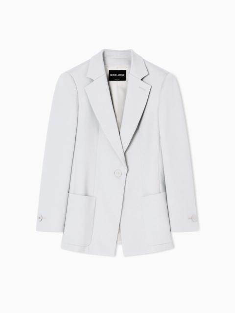 GIORGIO ARMANI SINGLE-BREASTED JACKET IN STRETCH DOUBLE-FACED WOOL