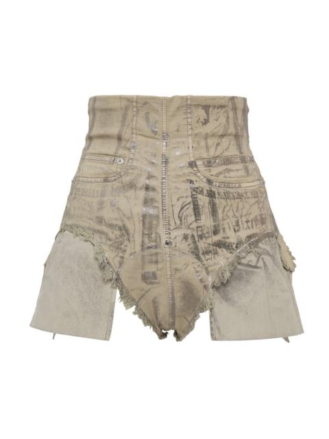 Rick Owens DRKSHDW Dirt Cutoffs Palladium Foil Stretch Denim