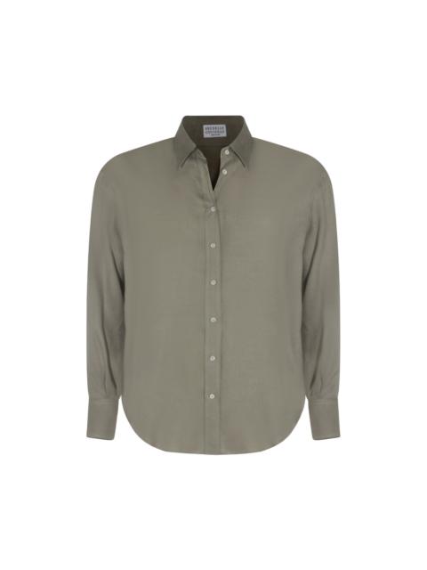 Brunello Cucinelli Green Linen Shirt