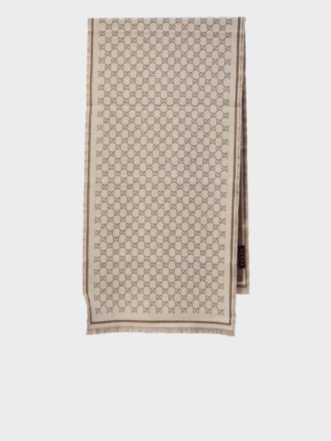 Gucci Women Gg Jacquard Wool Scarf