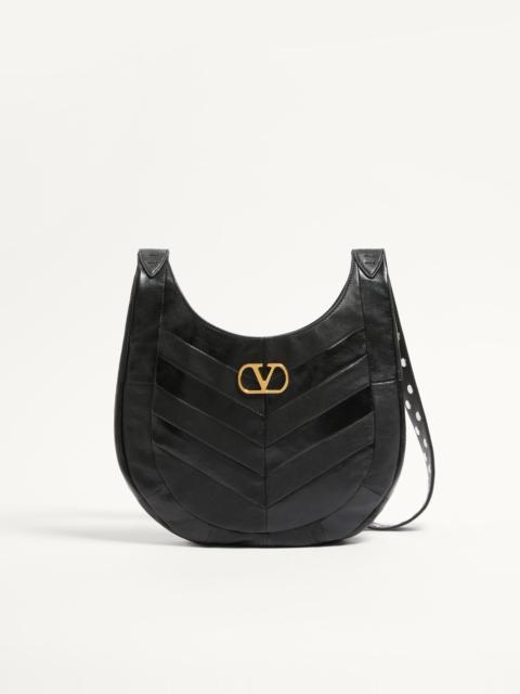 Valentino VALENTINO GARAVANI HOBOHO SMALL HOBO BAG IN CHEVRON-PATTERNED NAPPA LEATHER.