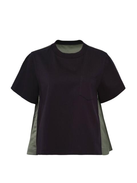 sacai Nylon Twill X Cotton Jersey T-Shirt