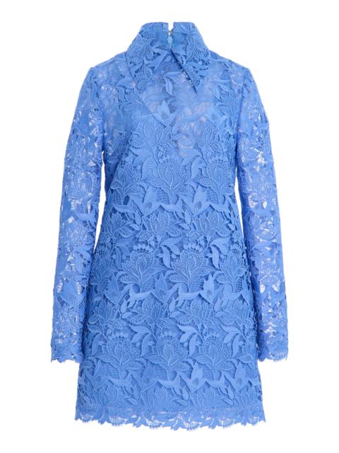CAROLINA HERRERA Lace Mini Dress light blue