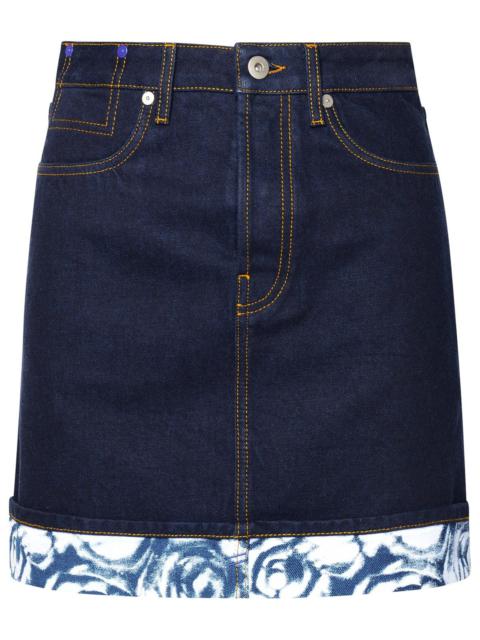 Burberry Woman Burberry Indigo Blue Cotton Miniskirt