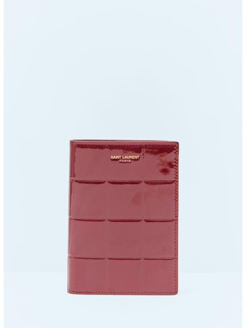 Saint Laurent Women Patent Quilted Leather Bi-Fold Wallet