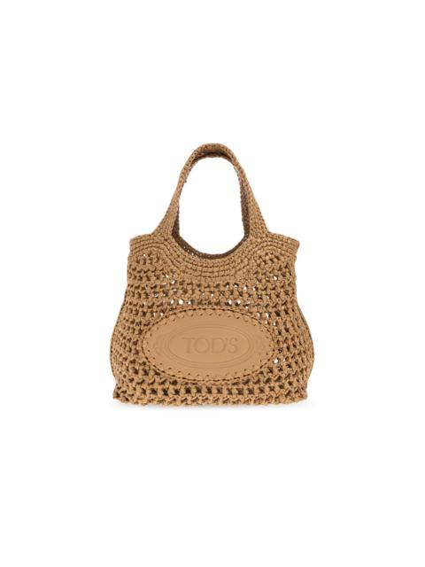 Tod's TOD'S Mini Beige Raffia Top Handle Bag New & Authentic