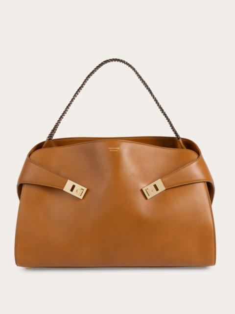 FERRAGAMO Hug soft bicolor shoulder bag (L)