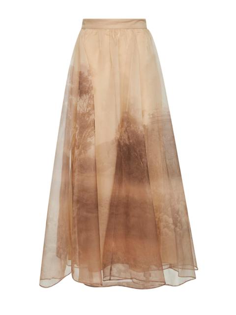 Zimmermann Landscape print organza Memento maxi skirt