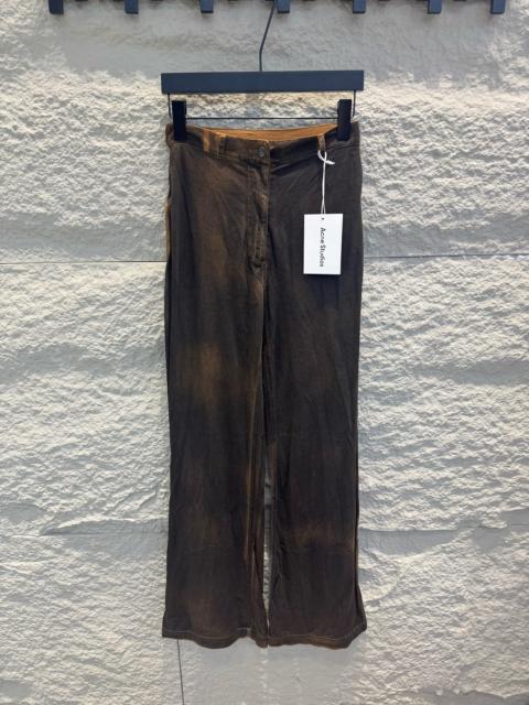 Acne Studios ACNE STUDIOS Suede-effect mid-rise wide-leg jeans