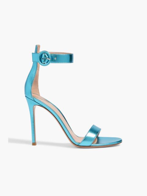 Gianvito Rossi Portofino 105 metallic leather sandals