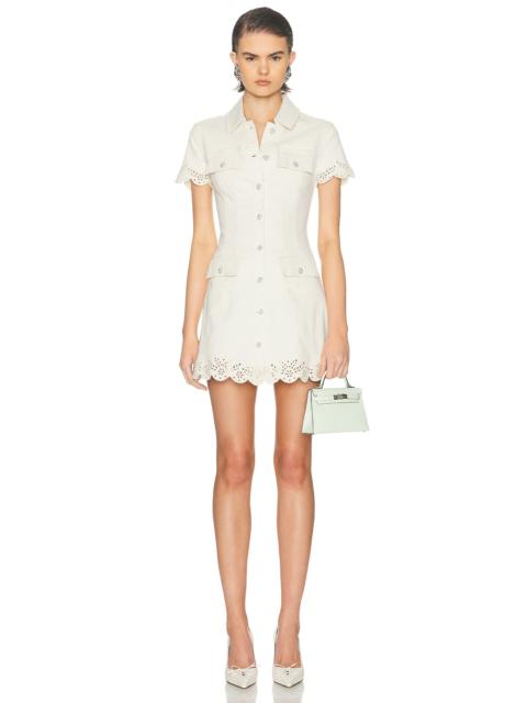 self-portrait Broderie Denim Mini Dress