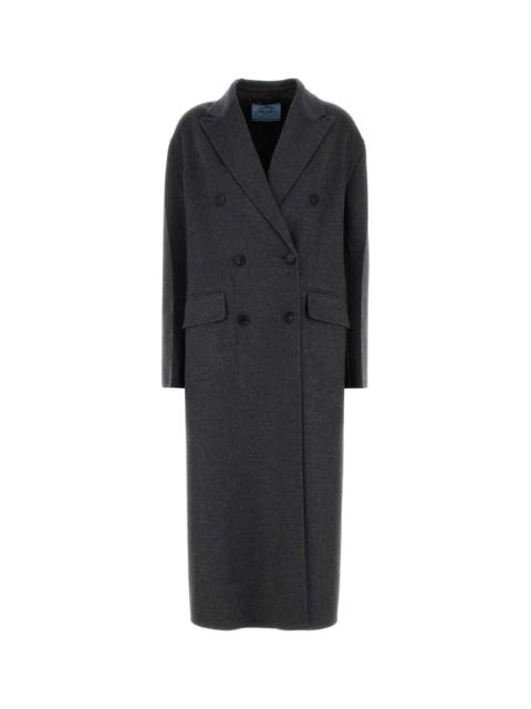 Prada Prada Women Dark Grey Wool Blend Coat