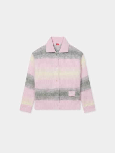 KENZO 'KENZO Speed Stripe' hairy knitted cardigan in alpaca wool