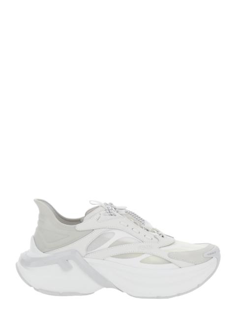 FENDI Fendi Women 'F-Light' White Low Top Sneakers With Ff Motif On The Side And Chunky Sole In Mesh And L