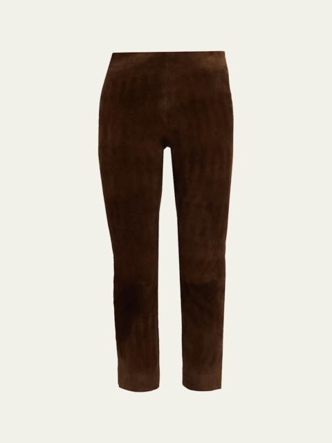 Vince Suede Split-Hem Cropped Pant