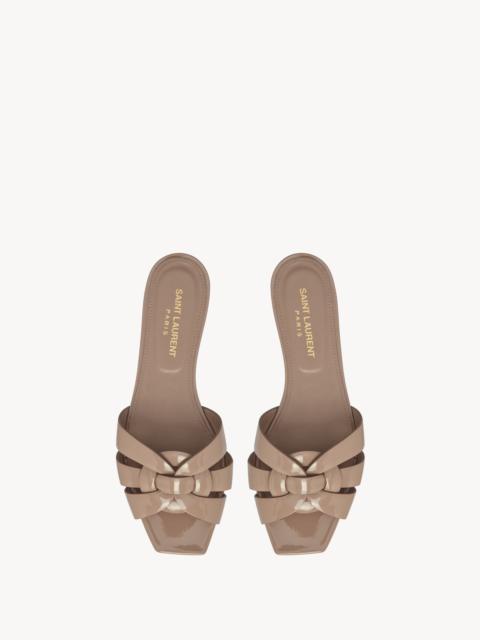 SAINT LAURENT tribute flat mules in patent leather